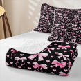 thumbnail image 4 of Manfei Pink Heart Bowtie Bed Spread Queen,Polka Dot Queen Coverlet Set,3-Piece,1 Quilt and 2 Pillowcases, 4 of 7