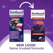 Sambucol Black Elderberry Immune Support Effervescent Tablets, Vitamin C and Zinc, 15 Count
