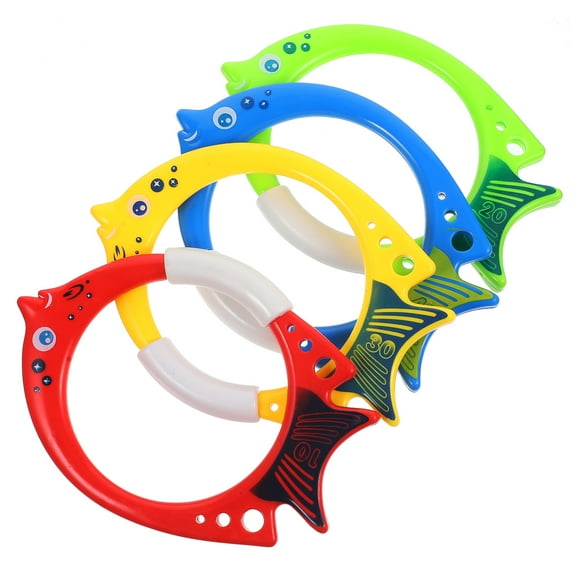 BALAHAPY Swimming Diving Ring 4Pcs For Pool Swimming Pool Dive Tools Abs Material