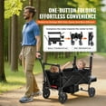 thumbnail image 3 of KFFKFF Wagon Stroller for 2 Kids, All-Terrain Stroller Wagon with Detachable Canopy, Adjustable Handlebar, Large Capacity Storage Bag, Black, 3 of 9