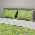 thumbnail image 2 of Abstract Comforter & Sham Bedding Set, Leaf Inspired Wavy Stripes with Green Borders and White Circles Repeating Pattern, 3 pcs Duvet Set Microfiber Filling Quilt, 5 Sizes, Multicolor, by Ambesonne, 2 of 4