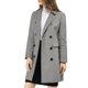 thumbnail image 4 of Abrigo de invierno para mujer INSPIRE CHIC con solapa muesca, abrigo de trench de doble botonadura, gris, 4 of 7