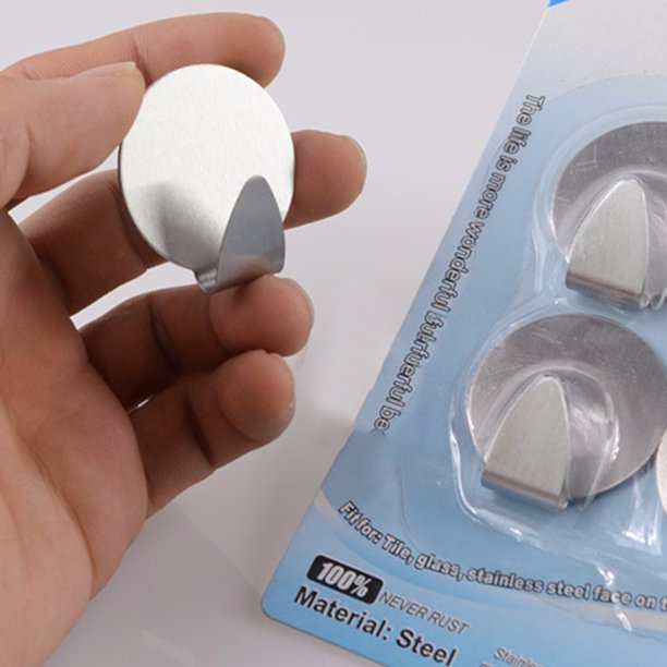 Excellent Stainless Steel Self Adhesive Hooks Tiles Glass Strong Sticky