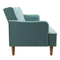 Mr. Kate Stella Vintage Convertible Sofa Bed Futon, Teal Velvet