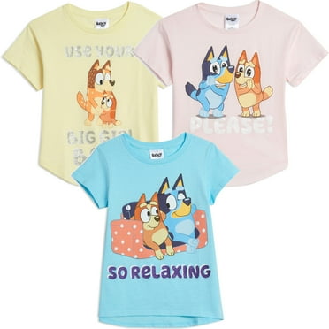 Bluey Bingo Mom Toddler Girls 3 Pack T-Shirts Toddler to Big Kid