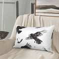 thumbnail image 5 of Lsque Monochrome Flying Ravens Pattern Pillow Case – Soft & Cozy Throw Pillow Cover, Hypoallergenic Cushion Case for Sleeping Women with Envelope Closure-16"x24", 5 of 6