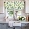 thumbnail image 2 of Leaves Window Valance Curtain Green Theme Rod Pocket Short Curtain for Living Room, Bedroom & Kitchen Window Decor 42x18in, 2 of 8