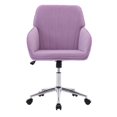 thumbnail image 5 of PORKISS Vanity Chair, Swivel Home Office Chair, Ergonomic Desk Chair with Silver Metal Base, Adjustable Height, Velvet Upholstered Task Chair, Lilac, 5 of 10