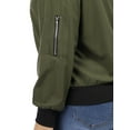 thumbnail image 7 of Agnes Orinda Women's Plus Size Contrast Trim Zipper Hip Length Bomber Jacket, 7 of 7