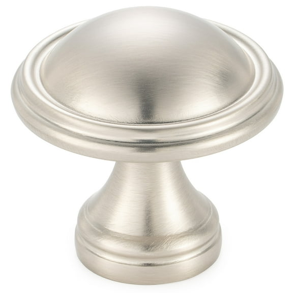 KOOFIZO 10 Pack Classical Cabinet Knob - Brushed Nickel Pull Handle (Dia.32mm / 1.26 Inch)