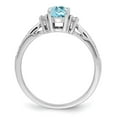 thumbnail image 2 of Sterling Silver Rhodium Diamond & Light Blue Topaz Ring, 2 of 6