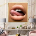 thumbnail image 2 of Designart 'Beautiful Dark Skinned Female Tongue Touching Lips' Modern Framed Canvas Wall Art Print, 2 of 5