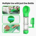 thumbnail image 4 of Botella de agua portátil para perros, bebedero para mascotas 4 en 1 con tazón para beber, espacio para almacenar alimentos, bolsa para excrementos, pala para excrementos, sin BPA (verde), 4 of 4