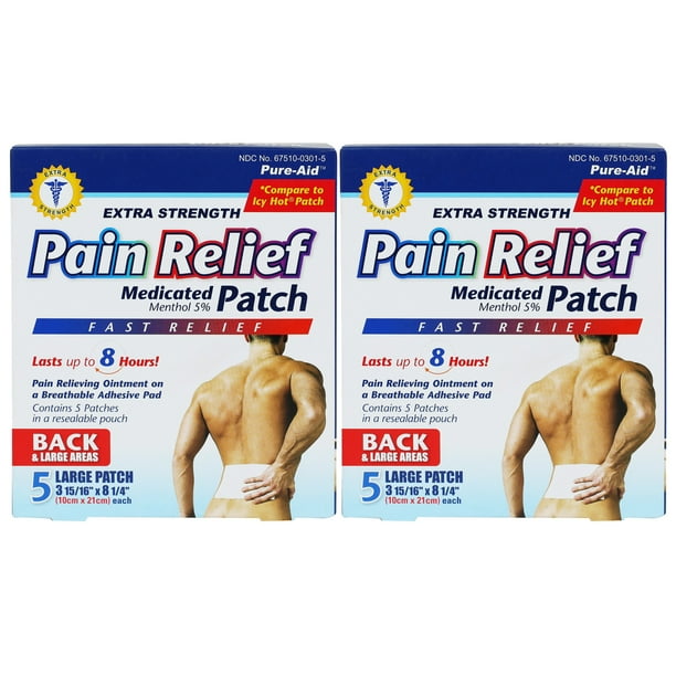 PureAid Extra Strength Pain Relief Patch5ct (2 Pack)
