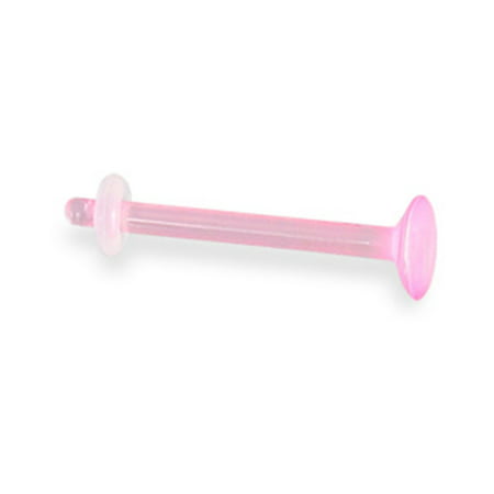 Pink Tongue Piercing / Nipple Piercing Retainer, 14