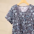 thumbnail image 4 of Chemise de Nuit pour Femmes, Manches Courtes à Col Rond Imprimé, Robe d'Allaitement, Rayonne Spandex Douce, Robe de Détente Longueur Genou, 4 of 5