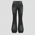 thumbnail image 4 of TOWED22 Girl's Flare Jeans High Waisted Bell Bottom Denim Pants with Pockets,Grey,11-12 Y, 4 of 4