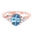 thumbnail image 2 of Mauli Jewels Rings for Women 1.45 Carat Diamond And Oval Shape Blue Topaz Ring 4 Prong 10K Rose Gold, 2 of 6