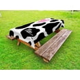 thumbnail image 1 of Cow Print Outdoor Tablecloth, Camouflage Hide Pattern in Black and White with Cute Pink Heart Shape Moo, Decorative Washable Fabric Picnic Table Cloth, 58 X 84 Inches,Pink Black White, by Ambesonne, 1 of 2