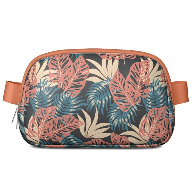 Sac Banane Palm Paradise Sac de Taille Ajustable Imperméable avec Design Feuille de Monstera Surdimensionné, Style Vacances