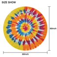 thumbnail image 6 of Colorful Rainbow Tie Dye Spiral Pattern Round Tablecloth 60"x60",Wrinkle Wipeable Table Cloth for Kitchen Dining Room Picnic Patio Party, 6 of 6