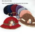 thumbnail image 3 of Women's Floral Crochet Beanie Thickened Wool Blend Windproof Winter Knit Hat, 3 of 6