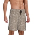 thumbnail image 2 of Kdxio Hand Drawn Snake Print Mens Sleep Shorts Bottoms Soft Comfy Pajama Wear Pants with Drawstring Pockets, 2 of 7