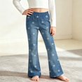 thumbnail image 6 of Glisme Toddler Girls Denim Pants Star Graphic Flared Leg Jeans High Waisted Fall Casual Girls Trousers Size 2-3 Y, 6 of 9