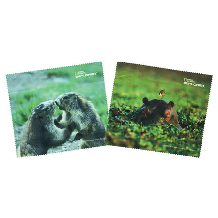 2 Pack Microfiber Lens Cleaning Cloths Featuring Stunning Images From National Geographic - Hippo & (Best Microfiber Cloth For Lenses)