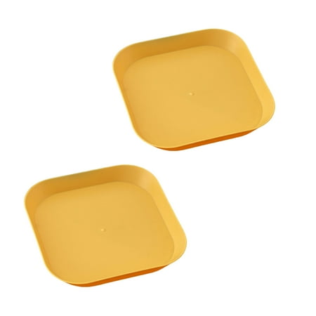 

Greenred 2Pcs Table Plates Flexible Multifunctional PP Colorful Smooth Square Dessert Dishes for Home
