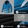 thumbnail image 6 of Muvtei Men's Hooded Softshell Jacket Fleece Lined Waterproof Hooded Soft Lightweight Windbreaker Shell Jacket Outdoor Hiking Rain Jacket Blue-L, 6 of 12