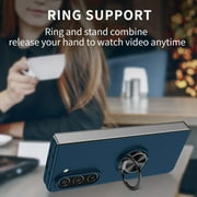 for Samsung Galaxy Z Fold 5 Case, Phone Case Samsung Z Fold 5 5G, Slim Kickstand with 360 Rotating Ring Holder Shockproof Protetive Girls Women PC Cover for Galaxy Z Fold 5 2023, Darkblue