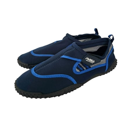 

Mens Aqua Sock Wave Water Shoes - Waterproof Slip-Ons for Pool Beach and Sports Plus Size Available Navy/Blue AB Size: 12M Air Balance