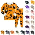 thumbnail image 5 of Toddler Halloween Pjs Set Ghost Pumpkin Print Pajamas Set Crewneck Soft Comfort Long Sleeve Top Sleepwear With Pants Set Toddler Girls Pjs Size 2-3 Years, 5 of 5