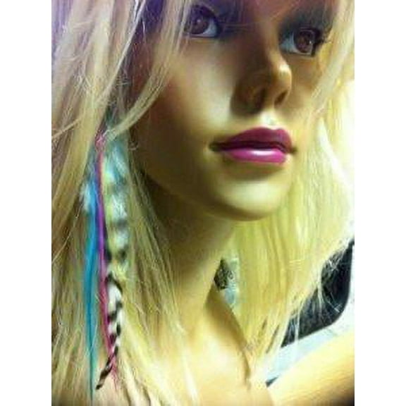 4 -7 in Length Cotton Candy Wide Fluffy Feathers for Hair Extension 5 Feathers