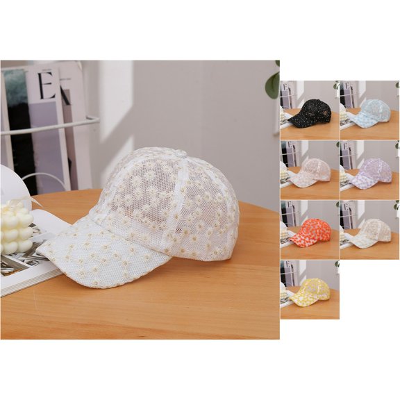 Babaley Womens Baseball Cap Hollow Flower Lace Sun Hats Lace Cap Stylish Casual Street Party Daily Headwear