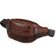 thumbnail image 5 of Riñonera de cuero genuino para hombre, bolso de cintura para viajes al aire libre, de piel de vaca, tamaño grande, 7 bolsillos, bolsa para el pecho, funda para teléfono, para correr y acampar., 5 of 5