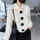 thumbnail image 2 of Suéter de estilo coreano para mujer, chaqueta holgada de punto con solapa y hebilla grande, elegante, para primavera y otoño, 2 of 6