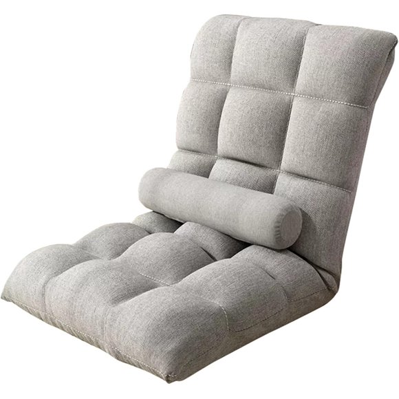 5 Position Adjustable Floor Chair with Backrest, Foldable Padded Gaming Sofa Chair for Gaming, Sleeping, Indoor Lounger