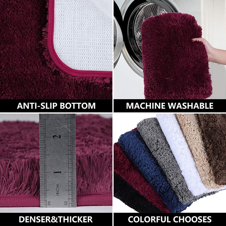 buganda Buganda Microfiber Bathroom Rugs Set 2 Pieces - Shaggy