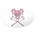 thumbnail image 1 of CafePress - Lacrosse Pink Lady Digital Camo Skull Sticker - Sticker (Oval), 1 of 1