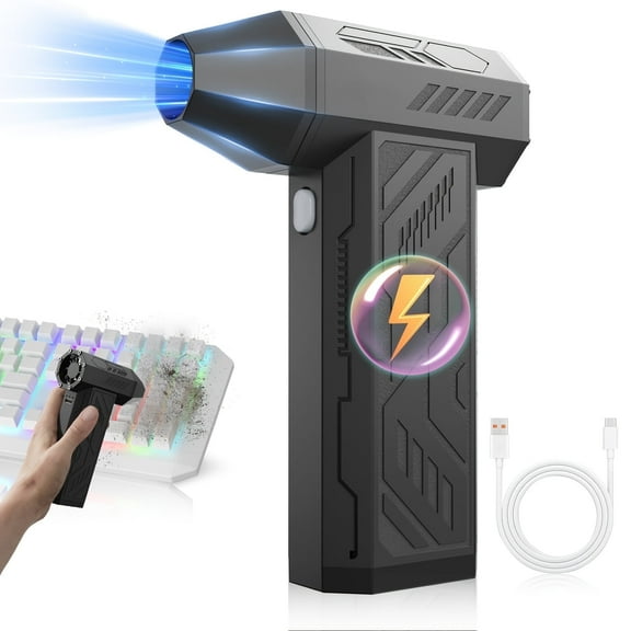 Dyeetic Electric Air Duster Cordless, 4-Gear Adjustable 110000RPM High-speed Mini Blower, Dust Blower for Computer, Keyboard, House, Outdoor and Car