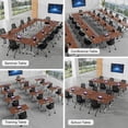 thumbnail image 6 of Conference Table 6ft,Folding Conference Room Table on Wheels,Mobile Flip Top Training Tables for Office,Meeting(8,Walnut,61" D X 19.6" W X 29.5" H), 6 of 7