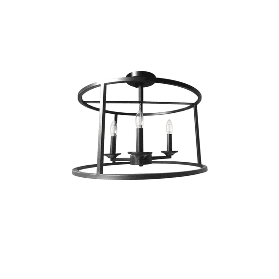 Vivio Lighting Alfred 18 in Contemporary 3-Light Black Entryway Flush Mount Lights