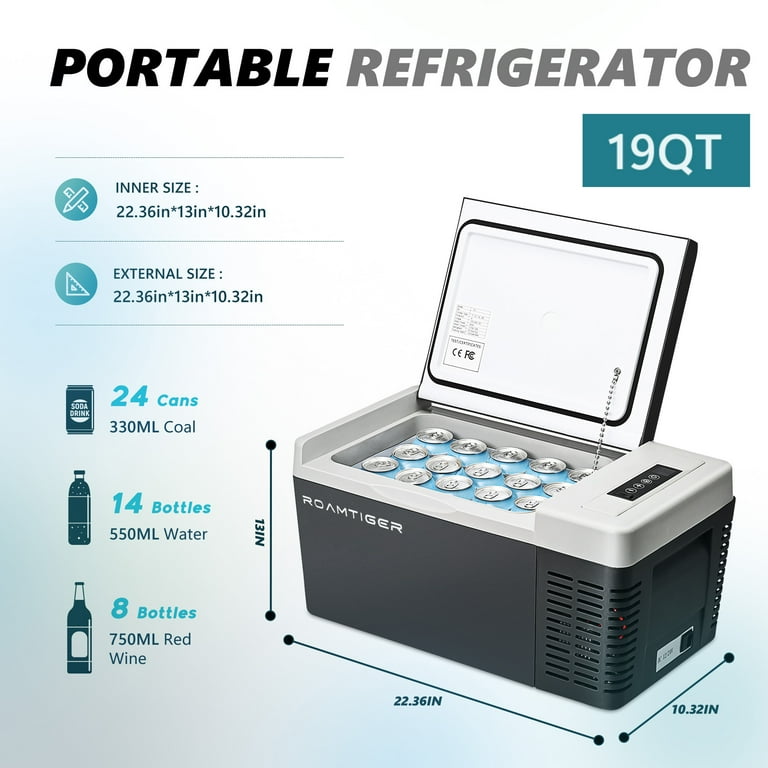 Roamtiger 12 Volt Refrigerator, 19QT(18L) Portable Car