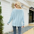 thumbnail image 5 of hoksml Sweaters for Women Fashion Crew Neck Loose Solid Color Womens Sweaters Long Sleeve Pullover Sweater Tops on Clearance, 5 of 9