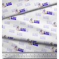 thumbnail image 2 of Soimoi Blue Rayon Crepe Fabric Be Smart Dont Start Text Print Fabric by the Yard 46 Inch Wide, 2 of 2
