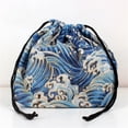 thumbnail image 5 of 1Pc Japanese Style Drawstring Lunch Box Storage Bag For Travel Picnic Portable Easy Wash Bento Lunch Box Tote Pouch, 5 of 6