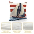 thumbnail image 4 of YINGXI Pillow Covers Decorative CushionGeography Theme Boat Cover Navy Blue Red with Stripe Home for Couch Bed 22x22in, 4 of 5