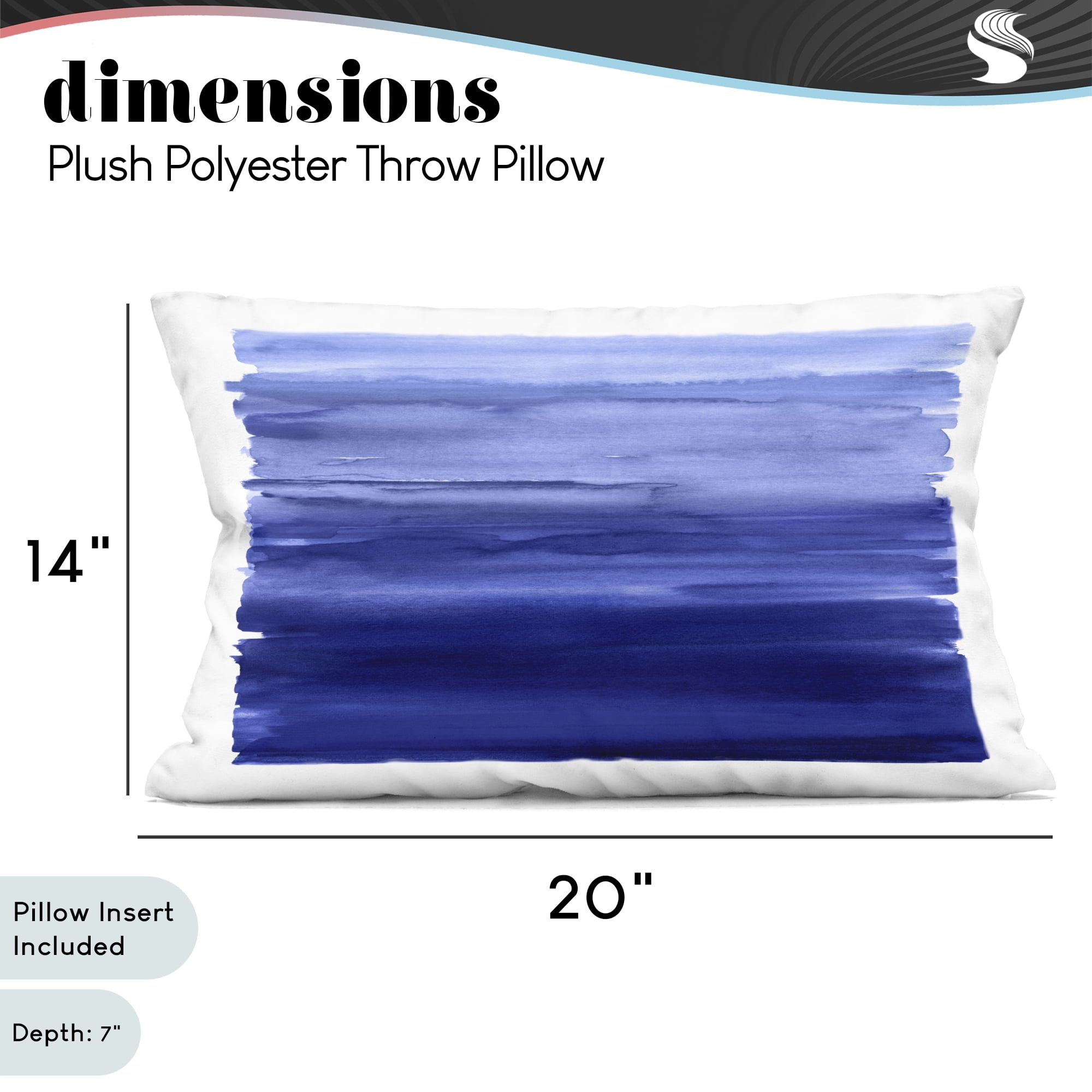 Stupell Industries Oceanic Ombre Blue Decorative Printed Throw Pillow, design by Allie Corbin, 14 x 7 x 20